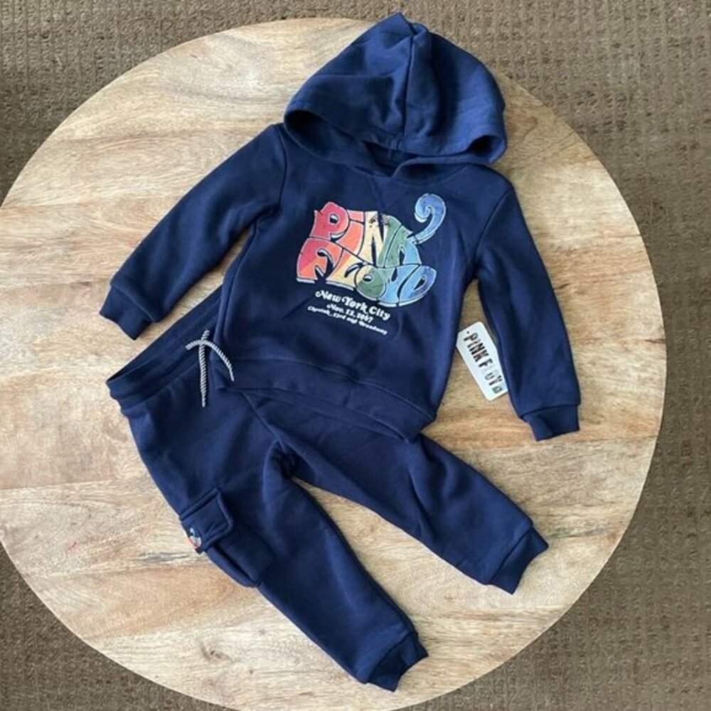 NEW 2Pc 2T Pink Floyd 1967 Hoodie & Jogger Outfit